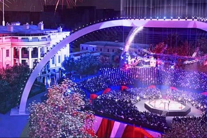 Sân khấu UFC White House 2026 dựng tại Washington D.C.